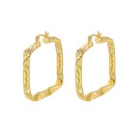 Brass Hoop Earring Square plated fashion jewelry & for woman nickel lead & cadmium free Sold By Pair