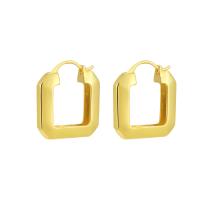 Messing Leverback Ohrring, Quadrat, plattiert, Modeschmuck & für Frau, keine, frei von Nickel, Blei & Kadmium, 23x25mm, verkauft von Paar