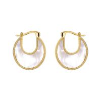 Brass Leverback Earring, with Shell & Resin, plated, fashion jewelry & for woman, more colors for choice, nickel, lead & cadmium free, 19x21mm, Sold By Pair
