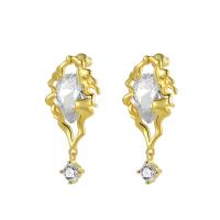Brass Drop Earring, with Cubic Zirconia, plated, fashion jewelry & for woman, more colors for choice, nickel, lead & cadmium free, 16x35mm, Sold By Pair