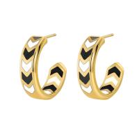 Brass Stud Earring plated fashion jewelry & for woman & enamel nickel lead & cadmium free Sold By Pair