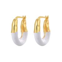 Brass Leverback Earring, plated, fashion jewelry & for woman & enamel, more colors for choice, nickel, lead & cadmium free, 17x22mm, Sold By Pair