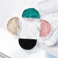 Resin Pendant with Zinc Alloy Dome silver color plated DIY Sold By PC