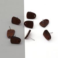 Wood Earring Drop Component, DIY, deep coffee color, 12x15mm, Approx 100PCs/Bag, Sold By Bag