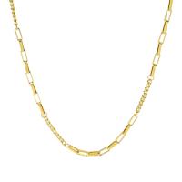 Collier d'acier titane, avec 2.36inch chaînes de rallonge, Placage, bijoux de mode & pour femme, doré, Vendu par Environ 15.35 pouce brin