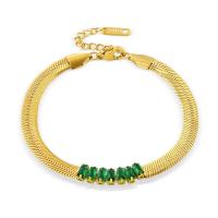 Bracelet d'acier titane, avec 1.97inch chaînes de rallonge, Placage, bijoux de mode & pavé de micro zircon & pour femme, plus de couleurs à choisir, Vendu par Environ 6.69 pouce brin