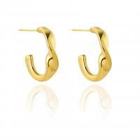 Titanium Steel  Earring, plated, fashion jewelry & for woman, golden, 21x15mm, Sold By Pair
