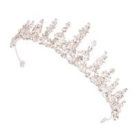 Bridal Tiaras, Tibetan Style, fashion jewelry & for woman & with rhinestone, silver color, nickel, lead & cadmium free, Inner Diameter:Approx 150mm, Sold By PC