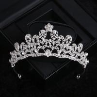 Bridal Tiaras Zinc Alloy fashion jewelry & for woman & with rhinestone silver color nickel lead & cadmium free Inner Approx 135mm Sold By PC