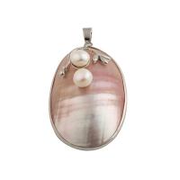 Freshwater Pearl Halsband, Mässing, med Mabe Pearl & Freshwater Pearl, mode smycken & för kvinna, nickel, bly och kadmium gratis, 60x32x13mm, Hål:Ca 5mm, Säljs av PC