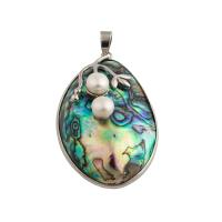Natural Abalone Shell Pendants with Freshwater Pearl & Brass fashion jewelry & for woman Approx 5mm Sold By PC
