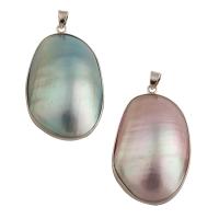 Freshwater Pearl Pendants, Brass, with Mabe Pearl, fashion jewelry & for woman, more colors for choice, nickel, lead & cadmium free, 53x28x11mm, Hole:Approx 5mm, Sold By PC