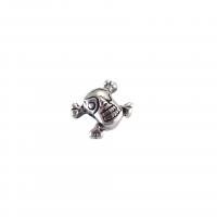 Stainless Steel Spacer Beads, 304 Stainless Steel, Skull, DIY & blacken, original color, 15x12mm, Hole:Approx 5mm, Sold By PC