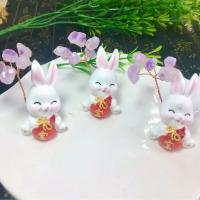 Fashion Decoration Resin with Amethyst Rabbit for home and office & cute mixed colors Sold By PC