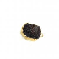 Ювелирные подвески из драгоценных камней, Полудрагоценный камень, с Латунь, плакирован золотом, DIY, черный, не содержит никель, свинец, 11x18mm, продается PC