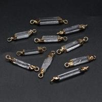 Gemstone Connector, Natural Stone, with Brass, gold color plated, DIY & 1/1 loop, 6x30mm, Sold By PC