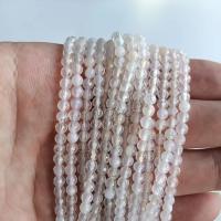 Perles agate veines de dragon naturelles, Rond, DIY, blanc, 4mm, Environ 90PC/brin, Vendu par brin