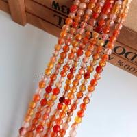 Perles agate veines de dragon naturelles, Rond, DIY, orange rougeâtre, 4mm, Environ 90PC/brin, Vendu par brin