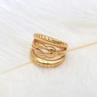 Edelstahl Ringe, 304 Edelstahl, plattiert, Modeschmuck & verschiedene Größen vorhanden & für Frau, Goldfarbe, frei von Nickel, Blei & Kadmium, 20mm, verkauft von PC