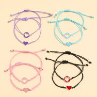 Tibetan Style Bracelet, with Cotton Cord, 2 pieces & different designs for choice & enamel, more colors for choice, nickel, lead & cadmium free, Length:Approx 16-30 cm, Sold By Set