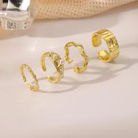 Zinc Alloy Ring Set with Plastic Pearl plated 4 pieces & fashion jewelry & for woman golden nickel lead & cadmium free Sold By Set