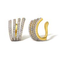 Mode Örhänge Cuff, Mässing, äkta guldpläterad, micro bana cubic zirconia & för kvinna, gyllene, Säljs av Par