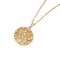 Cubic Zircon Micro Pave Brass Necklace with 5CM extender chain plated micro pave cubic zirconia & for woman gold Length Approx 40 cm Sold By PC