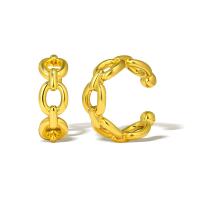 Pendientes Ear Cuff, metal, chapado en oro real, para mujer, más colores para la opción, Vendido por Par
