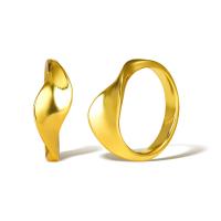 Кольца из латуни, Латунь, плакированный настоящим золотом, Женский, Много цветов для выбора, продается Пара