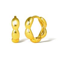 Messing Spring hoop oorbellen, echt goud verguld, voor vrouw, gouden, Verkocht door pair