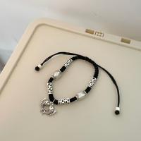 Zinc Alloy Bracelet with Wax Cord fashion jewelry & for woman 16cm Sold By PC