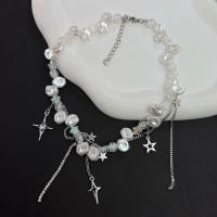 Plastik-Perlenkette, Zinklegierung, mit Kunststoff Perlen, Modeschmuck & verschiedene Stile für Wahl, frei von Nickel, Blei & Kadmium, 41cm, verkauft von PC