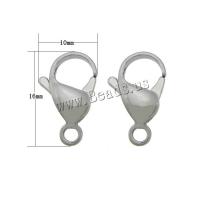 Stainless Steel Lobster Claw Clasp, handmade polishing, original color, 10x16x5mm, Hole:Approx 2.5mm, 100PCs/Lot, Sold By Lot