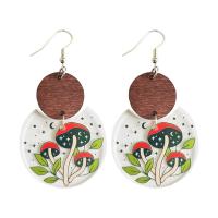 Acrylic Drop Earring with Wood & for woman 70mm Sold By Pair