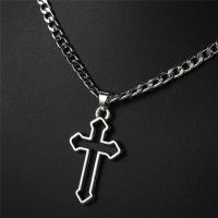 Tibetan Style Jewelry Necklace, Cross, silver color plated, fashion jewelry & for woman, nickel, lead & cadmium free, Length:Approx 65 cm, Sold By PC