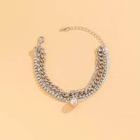Zinc Alloy Bracelet with 5cm extender chain plated fashion jewelry & multilayer & for woman & with rhinestone nickel lead & cadmium free Length Approx 16 cm Sold By PC
