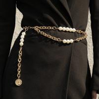 Körperschmuck-Kette, Zinklegierung, mit Kunststoff Perlen, plattiert, Modeschmuck & für Frau, keine, frei von Nickel, Blei & Kadmium, Länge:ca. 86 cm, verkauft von PC