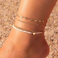 Zinc Alloy Anklet, with Resin, 4 pieces & fashion jewelry & for woman, more colors for choice, nickel, lead & cadmium free, Sold By Set