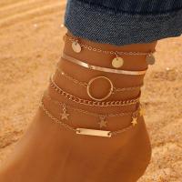 Tibetan Style Anklet, with Plastic Pearl, fashion jewelry & different styles for choice & for woman & with rhinestone, golden, nickel, lead & cadmium free, Length:Approx 22 cm, Sold By Set