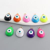 Evil Eye Pendants, Tibetan Style, Teardrop, gold color plated, DIY & enamel, more colors for choice, nickel, lead & cadmium free, 13x20mm, Approx 100PCs/Bag, Sold By Bag