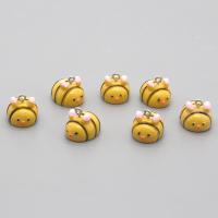 Harts Pendant, Bee, epoxi klistermärke, DIY, gul, Ca 100PC/Bag, Säljs av Bag