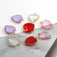 Crystal Pendants with Zinc Alloy Heart gold color plated DIY & faceted Approx Sold By Bag
