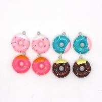 Resin Pendant, Donut, epoxy gel, DIY, more colors for choice, Approx 100PCs/Bag, Sold By Bag