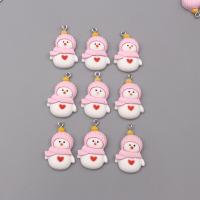 Resin Pendant, Snowman, epoxy gel, DIY, mixed colors, Approx 100PCs/Bag, Sold By Bag