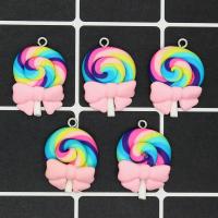 Resin Pendant, Lollipop, DIY, mixed colors, 22x30mm, Approx 100PCs/Bag, Sold By Bag