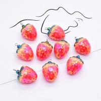 Resin Pendant, Strawberry, epoxy gel, DIY, mixed colors, 30x20mm, Approx 100PCs/Bag, Sold By Bag