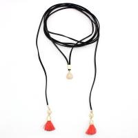 Multi Layer Necklace, Tibetan Style, with leather cord & Rose Quartz, fashion jewelry & for woman, nickel, lead & cadmium free, Length:Approx 78.74 Inch, Sold By PC