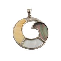 Natural Abalone Shell Pendants Brass with Abalone Shell fashion jewelry & for woman nickel lead & cadmium free Approx 6mm Sold By PC