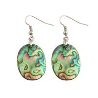 Shell Earrings, Brass, with Abalone Shell, fashion jewelry & for woman, nickel, lead & cadmium free, 46x19x5mm, Sold By Pair