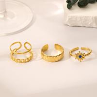 Ensemble d’anneau en alliage de zinc, trois pièces & bijoux de mode & pour femme, doré, protéger l'environnement, sans nickel, plomb et cadmium, Vendu par fixé